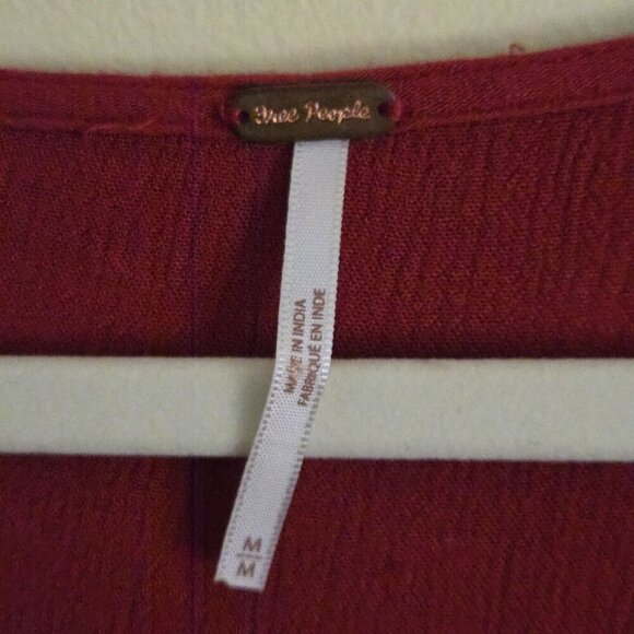 Free People Te Amo Embroidered Flare Sleeve V Neck Babydoll Swing Dress Size M - Picture 12 of 13